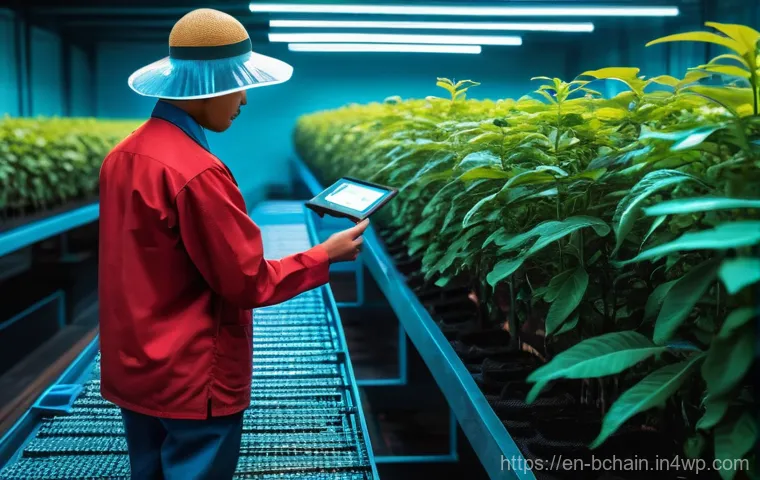 블록체인 기술의 상업적 활용 방안 - **Image Prompt: "Farm-to-Fork Transparency with Blockchain"**
A vibrant, cinematic wide shot ill...