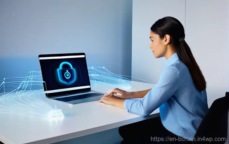 블록체인 기반의 개인정보 보호 방안 - **"The Digital Identity Architect"**
A young adult, approximately 25-30 years old, with a determ...