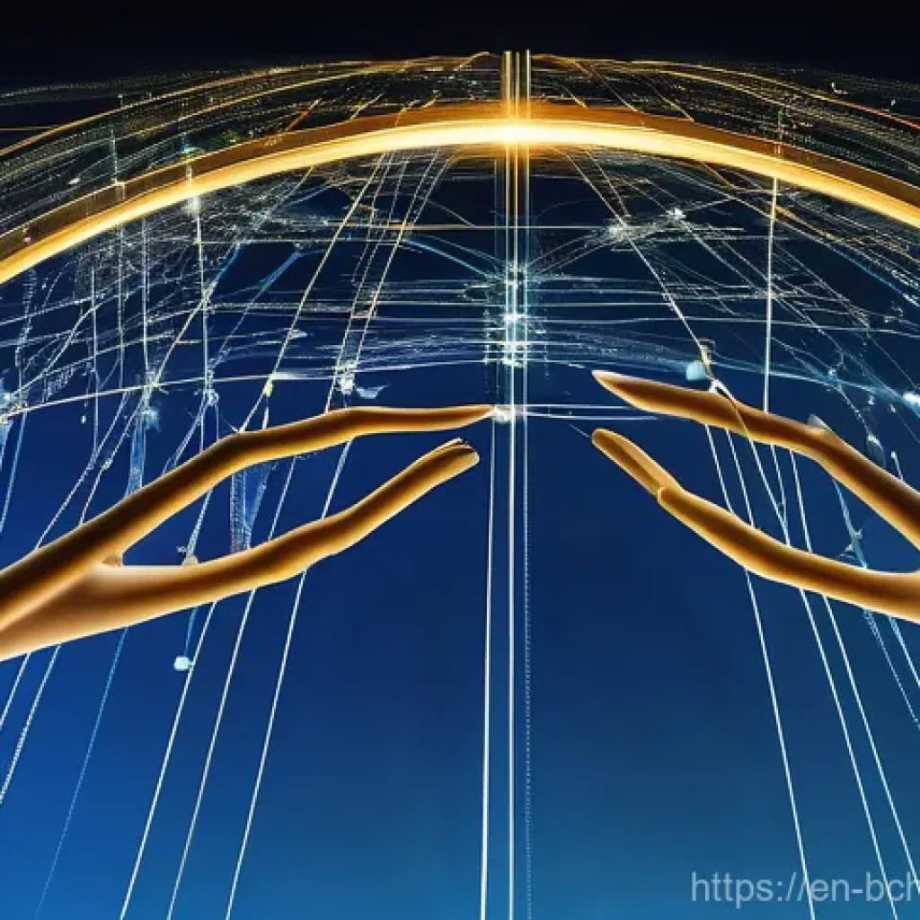 블록체인 데이터의 접근성과 투명성 - **Prompt: "The Trust Network: Decentralized Global Data Infrastructure"**
A futuristic, high-res...