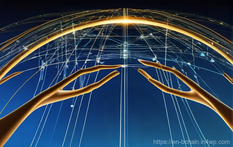 블록체인 데이터의 접근성과 투명성 - **Prompt: "The Trust Network: Decentralized Global Data Infrastructure"**
    A futuristic, high-res...