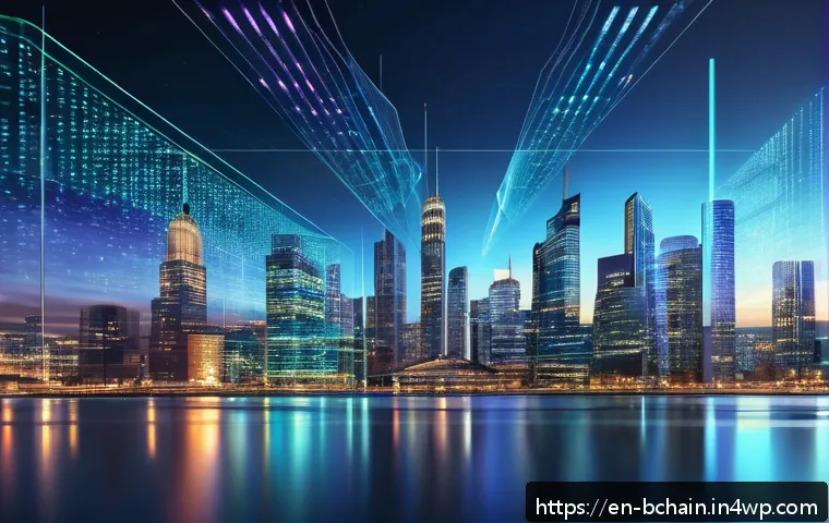 블록체인 기술의 사회적 합의 원리 - A futuristic digital network scene illustrating a diverse group of people collaboratively verifying ...