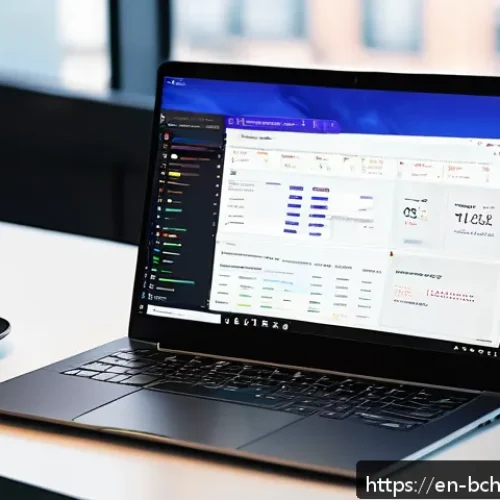 Home 30 블록체인 개발을 위한 필수 도구 - A modern developer workspace featuring a sleek laptop displaying a smart contract framework interfac...